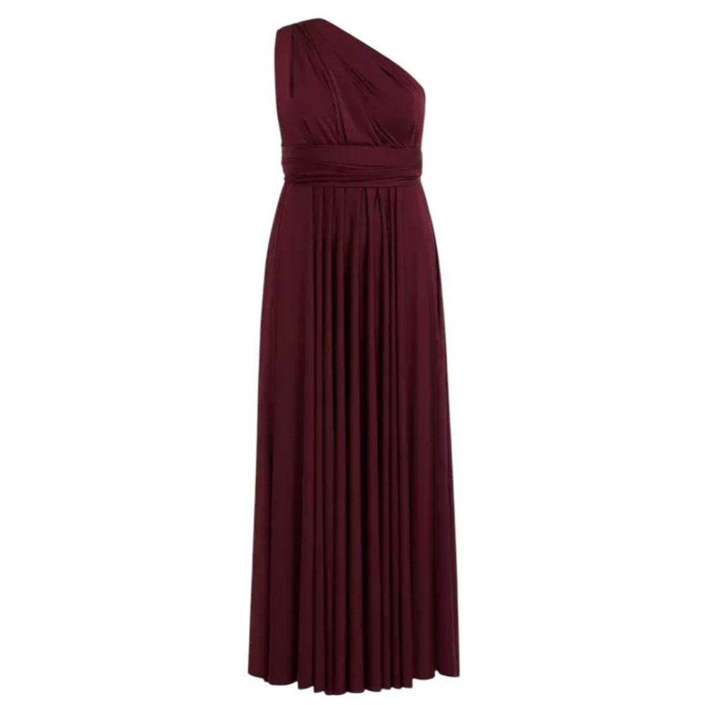 Torrid Special Occasion Burgundy Shiny Knit Convertible Maxi Dress Size 1 (1X)